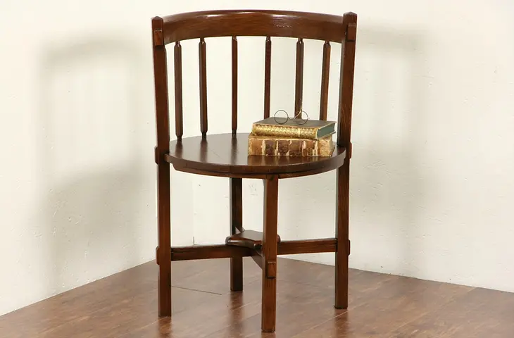 Art & Crafts Mission Oak 1900 Antique Craftsman Corner Chair