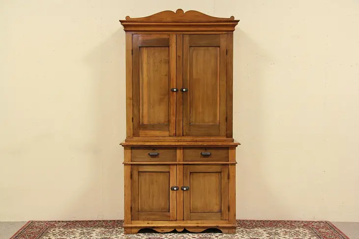 Country Pine 1880 Antique Stepfront Cupboard
