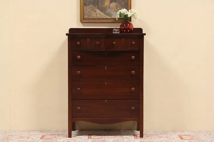 Mahogany 1910 Antique Highboy or Tall Chest of Drawers