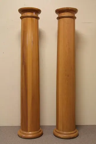 Pair of 8' 4" Pine Architectural Salvage Columns