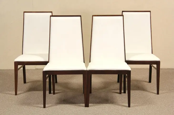 Set of 4 Midcentury Danish Modern Dining Chairs, Original 1960 Vintage