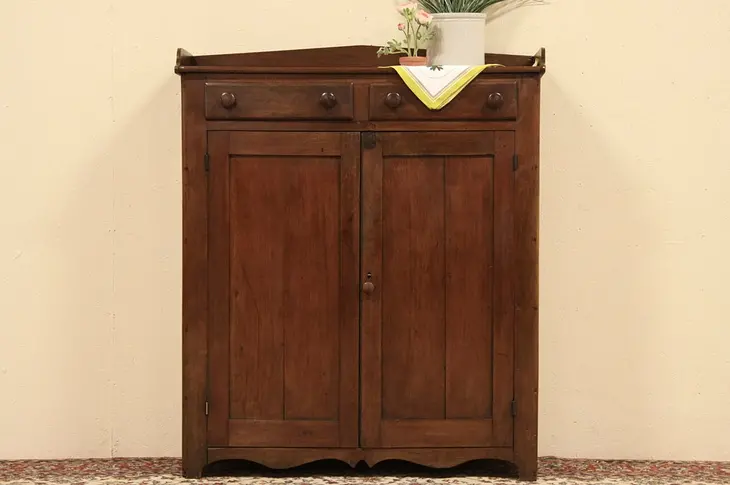Antique 1860 Country Jelly Cupboard - Walnut