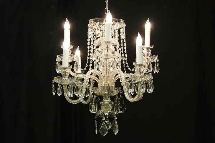 Crystal Vintage Double Tier 8 Candle Chandelier