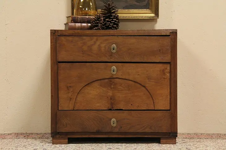 Swedish Country Oak 1820 Antique Chest