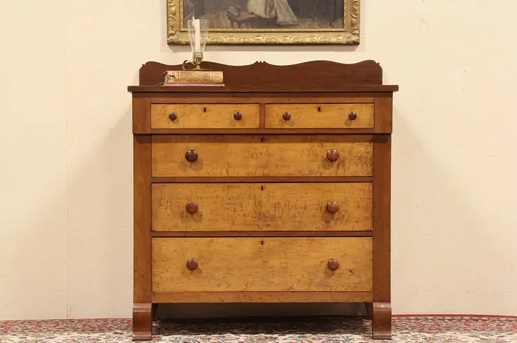 New England Cherry & Curly Maple Chest or Dresser