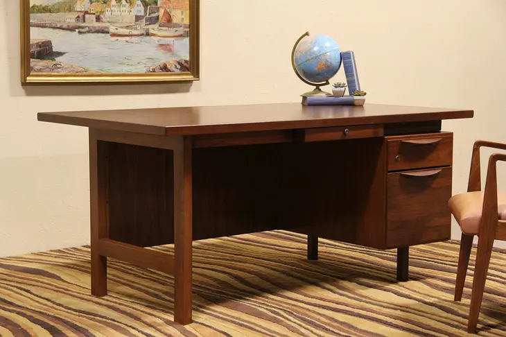 Jens Risom Midcentury Modern Teak 1960 Vintage Desk