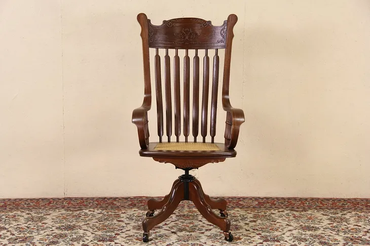 Swivel Adjustable 1890's Antique Sheboygan Desk Chair