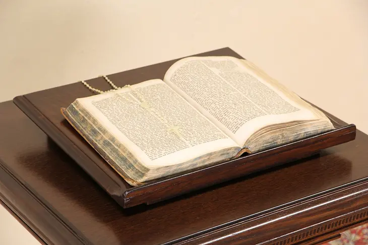 Desktop Oak 1880's Antique Book, Bible or Dictionary Stand