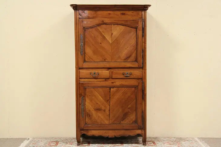 French 1780 Provincial Cherry Cupboard Armoire