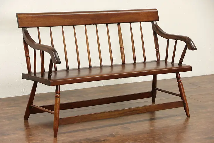 New England 1840 Antique Country Hall Bench