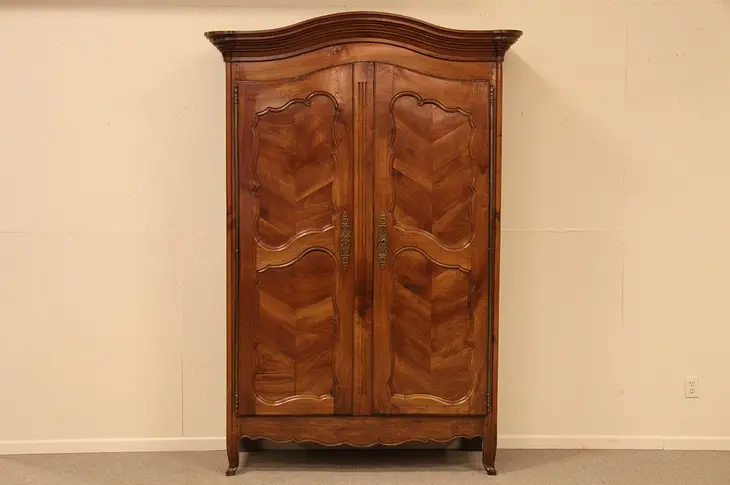 French Country 1790 Carved Cherry Armoire