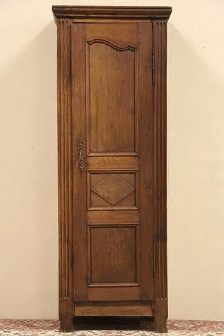 Country French Oak 1790 Antique One Door Armoire