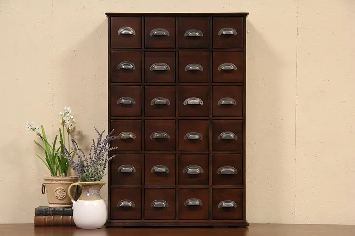 Oak 24 Drawer Apothecary Cabinet or File