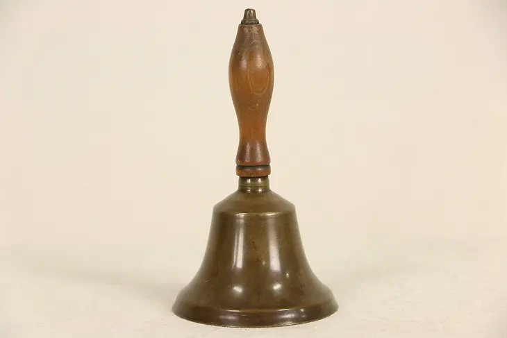 Bronze 1900 Antique 7 1/2" Hand Bell, Plays E Pitch
