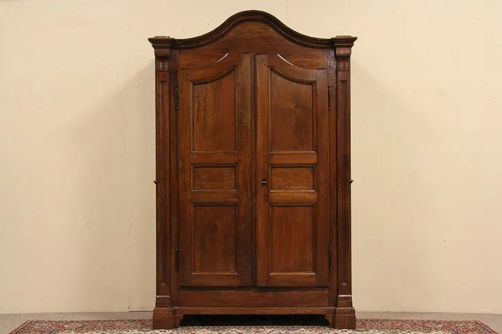 Italian Carved 1870 Antique Armoire