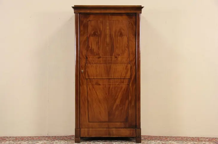 Austrian 1840's Antique Mahogany Armoire or Closet
