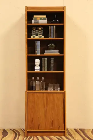 Midcentury Danish Modern Teak Bookcase Cabinet 1960 Vintage