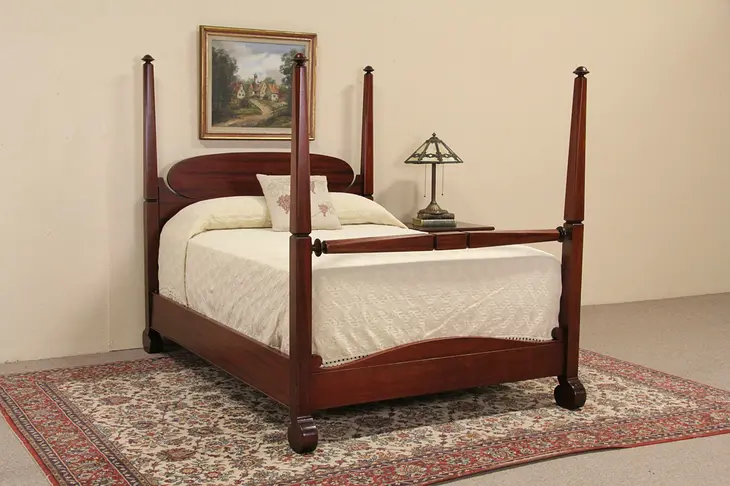 Mahogany 1910 Antique Full Size Poster Bed