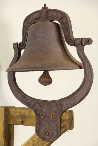 Cast Iron 1890's Antique School House Bell & Yoke