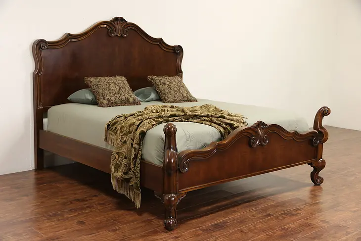Cherry Carved Vintage King Size Bed