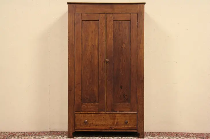 Country Butternut 1870 Antique Armoire