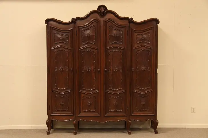 Italian Carved Armoire or Wardrobe