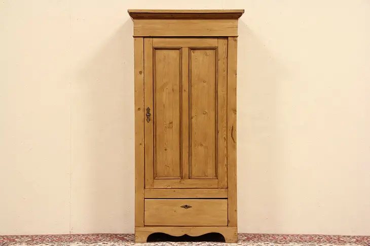 Country Pine 1880 Antique Armoire or Cupboard