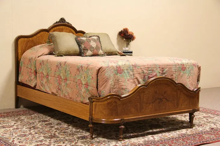 Satinwood Marquetry 1925 Full Size Bed