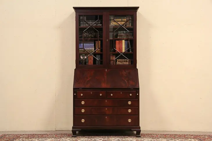 Youngbauer Handcrafted Vintage Secretary Desk & Bookcase