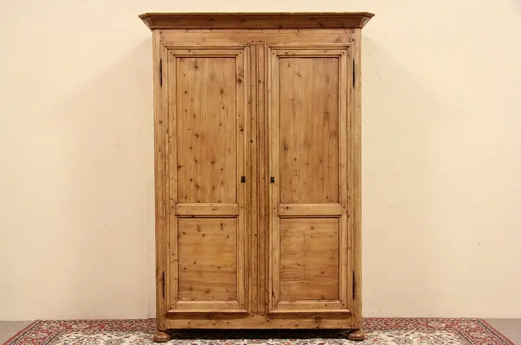 Country Pine Antique 1875 Armoire or Linen Press