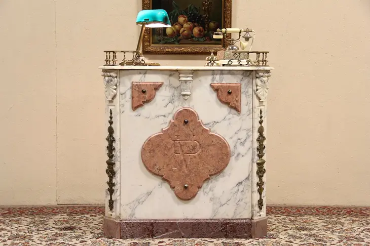 Restaurant Bar French Marble 1890 Hostess Reception Stand, Desk or Counter
