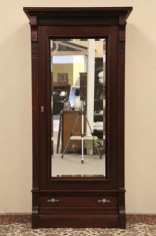 Eastlake Armoire, Beveled Mirror