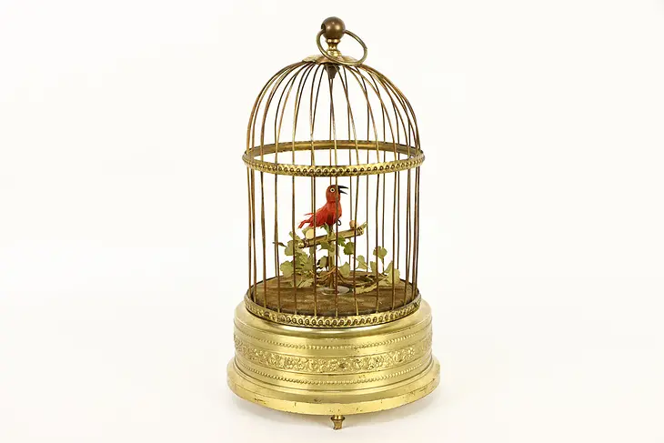 Singing Bird in Cage Antique Automaton, Ken D Karl Griesbaum Germany #35813