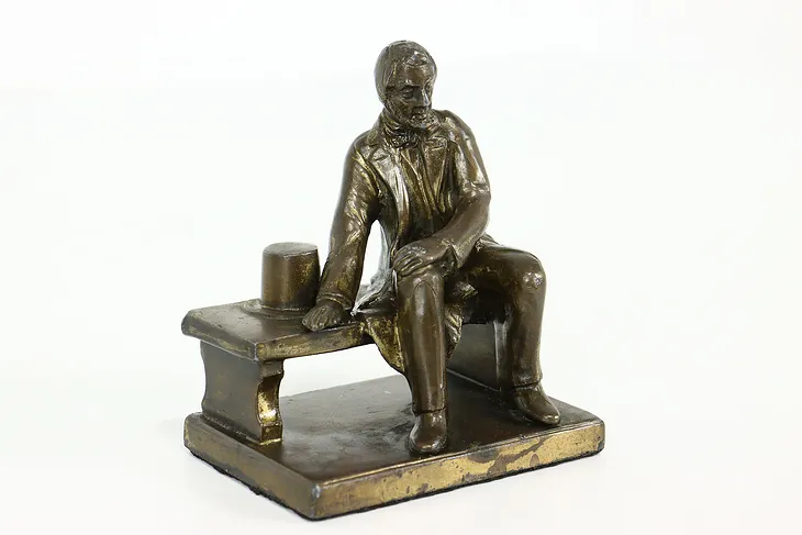 President Lincoln on Bench Antique Statue #40753