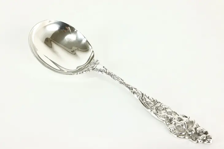 Victorian Sterling Silver Les Six Fleurs Serving Spoon, Reed & Barton #41140