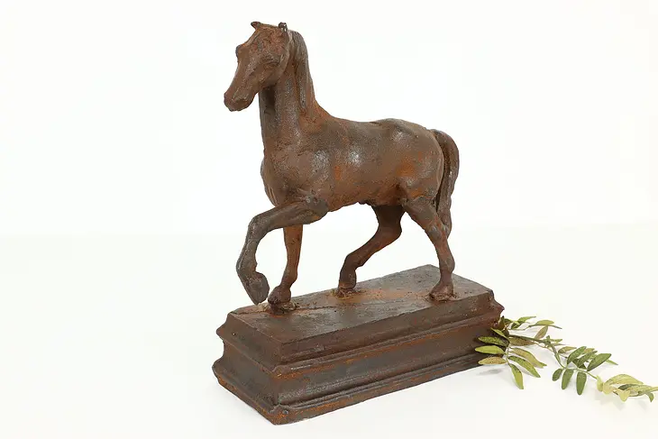 Horse Farmhouse Vintage Rustic Statue, Cast Iron Doorstop Sculpture #41402