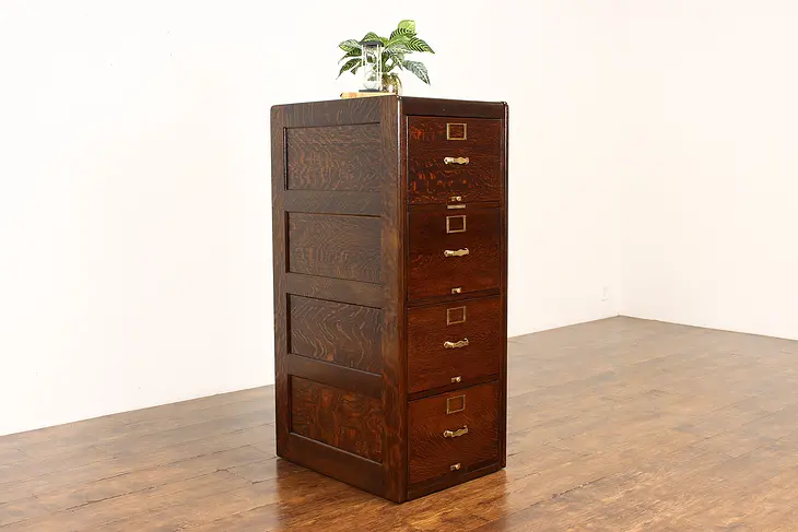 Traditional Oak Antique Office or Library File Cabinet, Library Bureau #42243