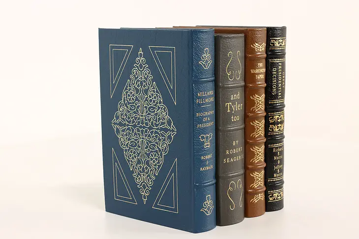 Easton Set of 4 American President Leather Gold Tooled Books, Washington #42463