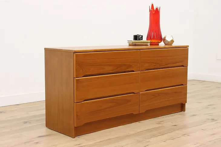 Midcentury Modern Vintage Danish Teak Dresser or Chest, TV Console #44229