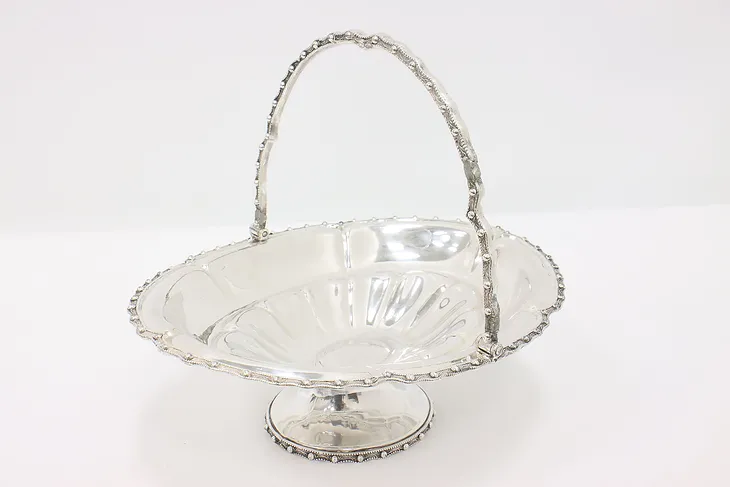 Victorian Antique Engraved Silverplate Server or Centerpiece Basket #44974