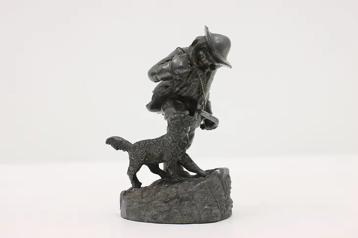 Victorian Hunter & Dog Antique Sculpture, Simpson Hall #45570
