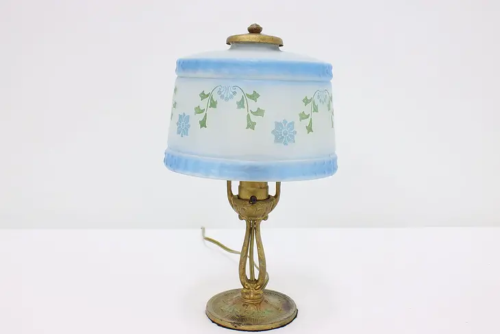 Frosted Glass Vintage Boudoir or Desk Lamp, Aladdin #47357