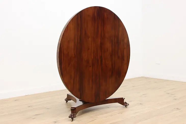 English Antique Mahogany Round 55" Flip Top Dining Table #34294