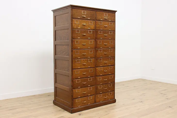 Railroad Antique 20 Drawer Office Library File Cabinet, DM #47704