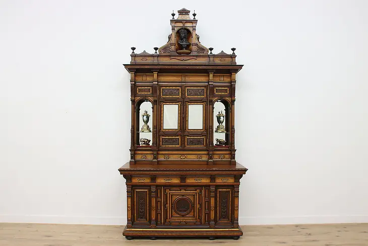 Irish Victorian Antique Cabinet of Curiosities or Back Bar #48160