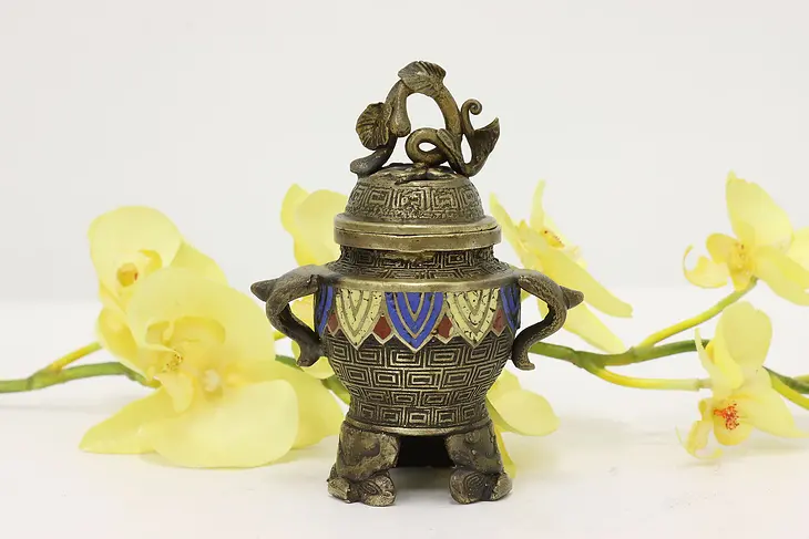 Chinese Antique Cloisonne Bronze Incense Burner #48229