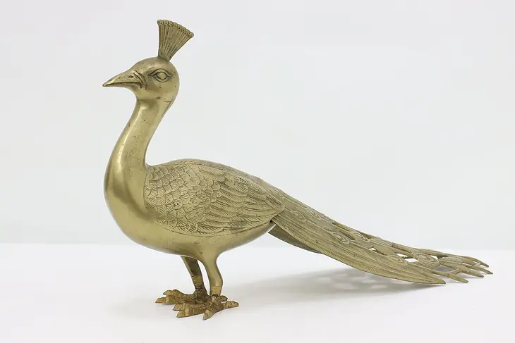 Brass Vintage Peacock Decorative Sculpture 22.5" #48947