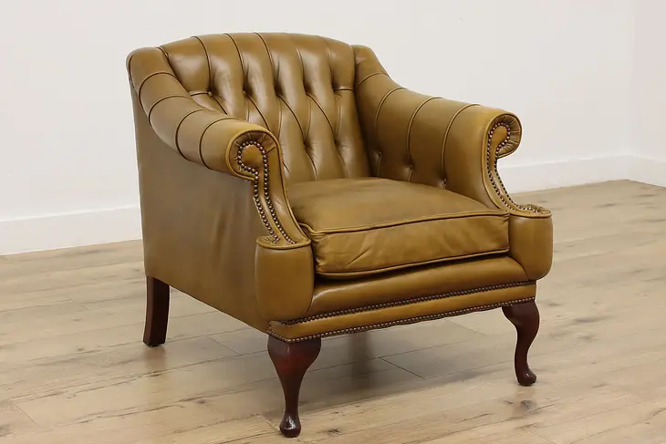 Georgian Design Vintage Office or Library Leather Chair #49925