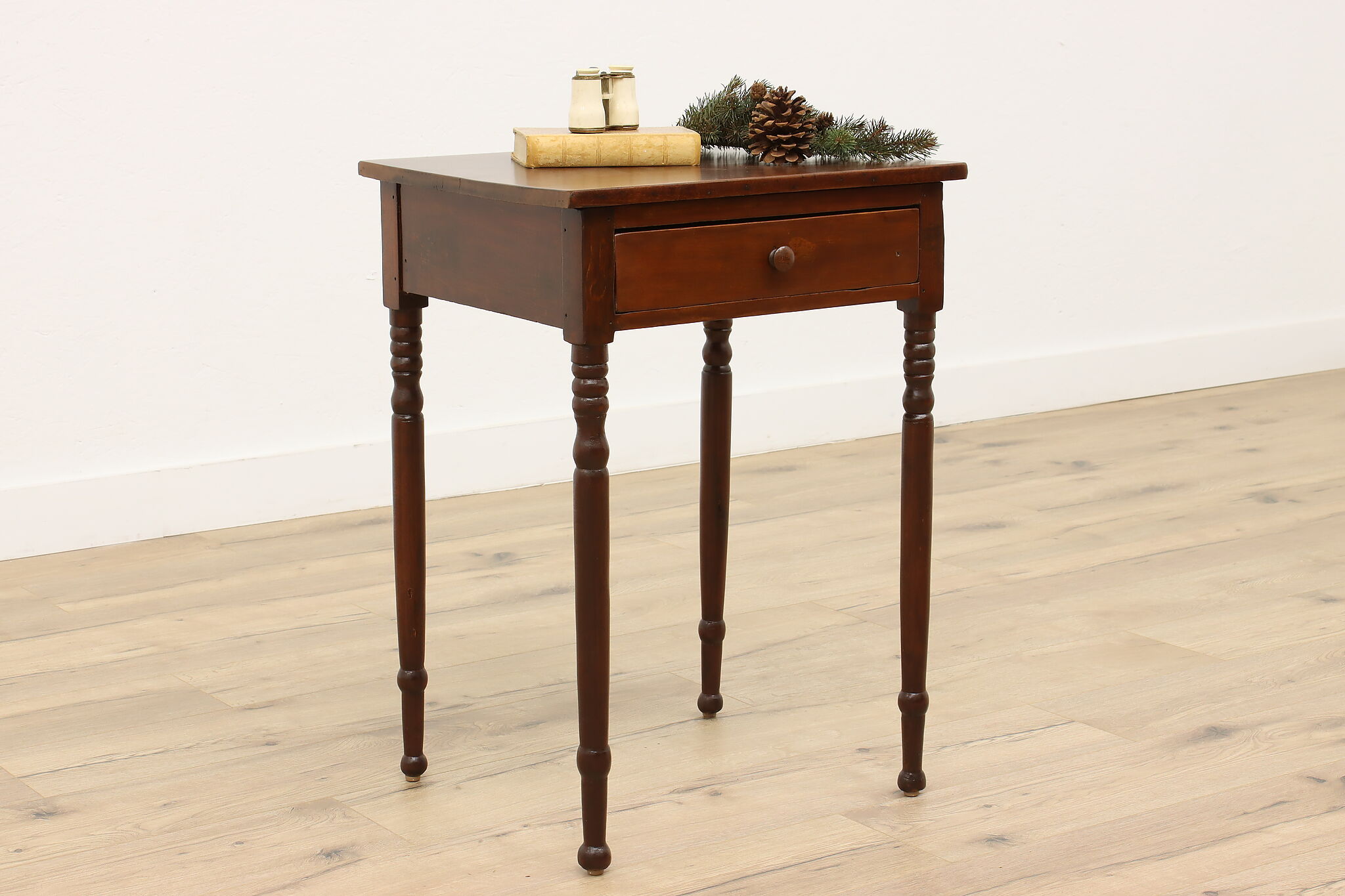Turned leg nightstand deals