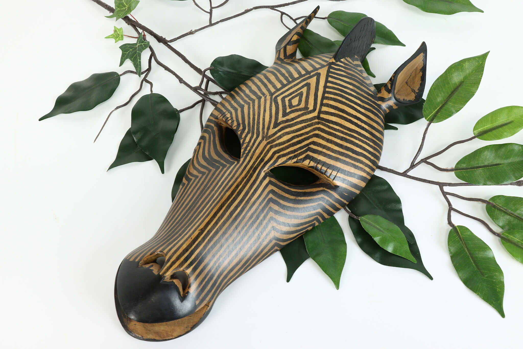 Ciffre 50cm Legno Mask Maschera Scultura Zebra Africa HM5000008 